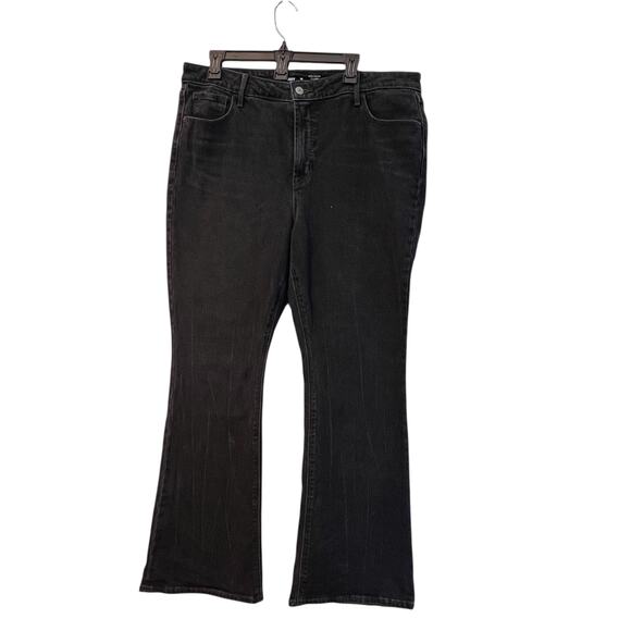 Old Navy Flare Jeans Extra High Rise Womens Size 16 Black Wash Denim - Picture 1 of 4